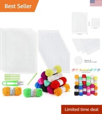 33 Pieces Mesh Plastic Canvas Sheets Kit Including 15 Pieces Clear Plastic Ca...