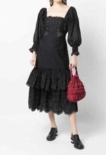 Love Shack Fancy Toulon Broderie Anglaise Square-Neck Midi Dress Size 4