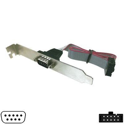 Add-A-Port Mother Board Panel Mount Dongle Cable Serial RS232 9 Pin Straight