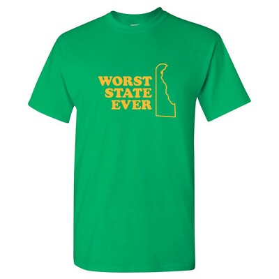Delaware Worst State Ever Basic Cotton T-Shirt - Irish Green