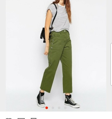 high waisted khaki mom jeans