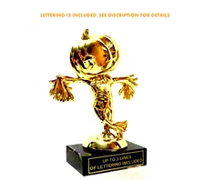 HALLOWEEN TROPHY PUMPKIN SCARECROW AWARD  MB FREE LETTERING