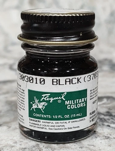 FLOQUIL ENAMEL MODEL HOBBY PAINT - MILITARY COLORS .5 oz - BLACK