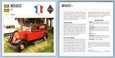 Rennault - NN - 1925-29 Popular - Classic Cars Collectors Club Card