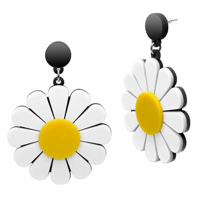 1 Paar Kunststoff Ohrringe Ohrstecker Ohrhänger Magerite Blüte Blume Sommer