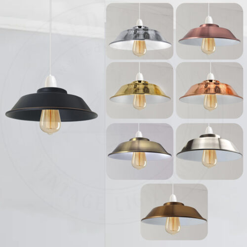 Retro Industrial Style Light Shade Modern Ceiling Pendant Lampshade Metal Shades - Picture 1 of 23