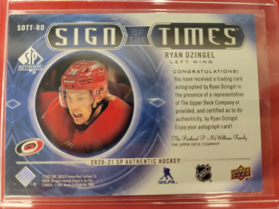 2020-21 UD SP Authentic Sign of the Times Auto #SOTT-HE Darren Helm - Image 2 of 2