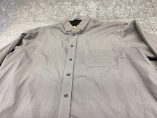 Roundtree York Gold Label Shirt Mens XL Gray non Iron Check Plaid Button Down