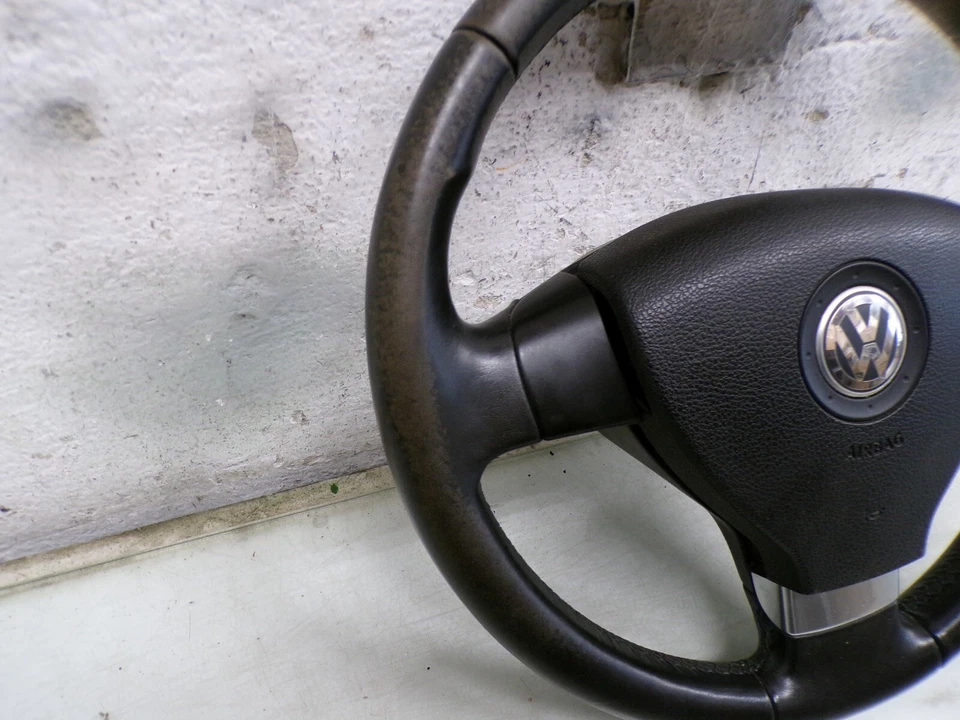 Lenkrad VW Polo 9N 9N3 Leder 3-Speichen Airbag 6Q0419091AA Airbaglenkrad *494A03 - Bild 4 von 4