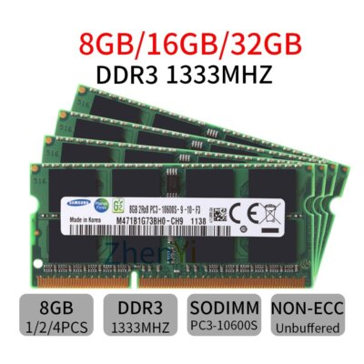 32GB 16GB 8GB DDR3 PC3-10600S 1333MHz 2Rx8 SODIMM Laptop speicher für Samsung DE