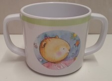 Russ Berrie Melamine Two Handled Child's Mug Girl and Boy Bears 24085 Non-Toxic