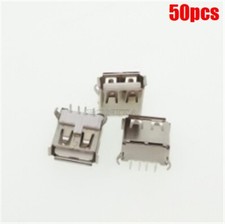 50Pcs Right Angle Jacks Socket Pcb Mount Usb Type-A 90° 4-Pin Female Connecto qo