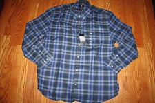 NWT Mens CALVIN KLEIN Violet Storm Navy Plaid L/S Dress Shirt Size M