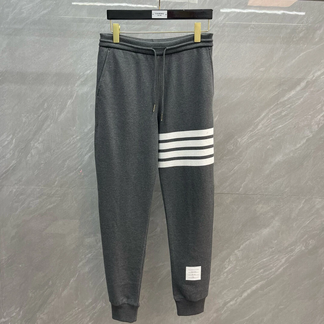 Thom Browne classico quattro barre maniche lunghe girocollo maglione zip cappuccio pantaloni
