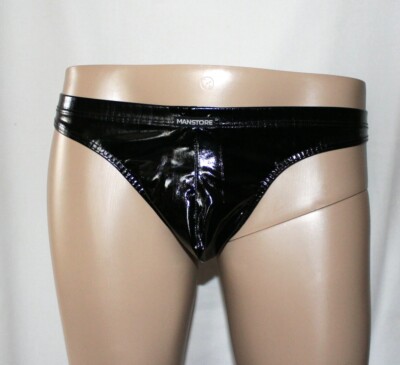 MANSTORE M965 String Gr. S - M black Lack Style fetisch Trend leicht elastisch