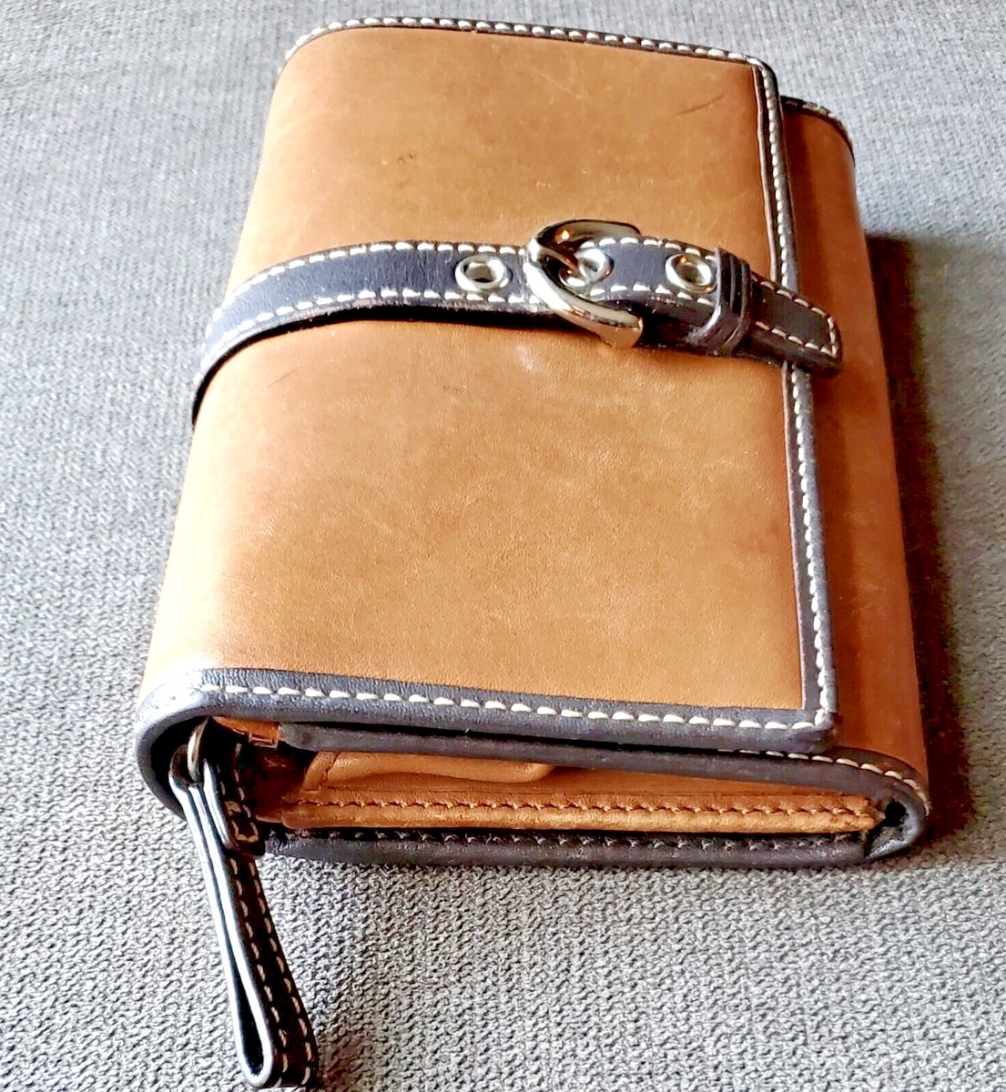 Vintage Coach Soho Buckle Bifold Brown Leather Wallet with Zip