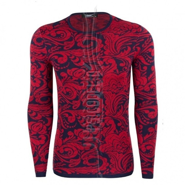 Jersey de punto elástico estampado en rojo y azul - Talla M