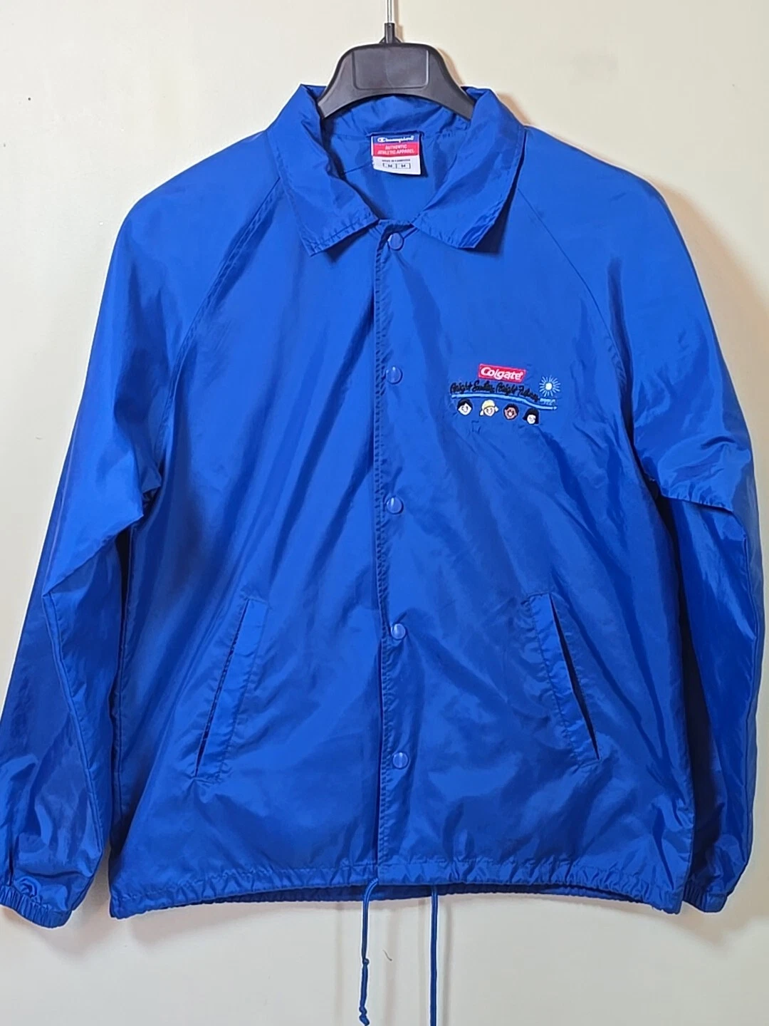 Vintage Champion Lightweight Jacket Colgate Toothpaste Embroidered Logo Size M