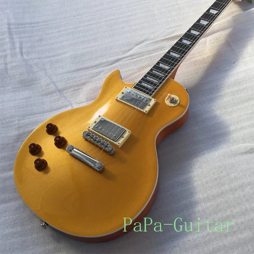 Left-handed Gold Top LP Electric Guitar H-H Pickups Mahogany Body T-O-M Bridge