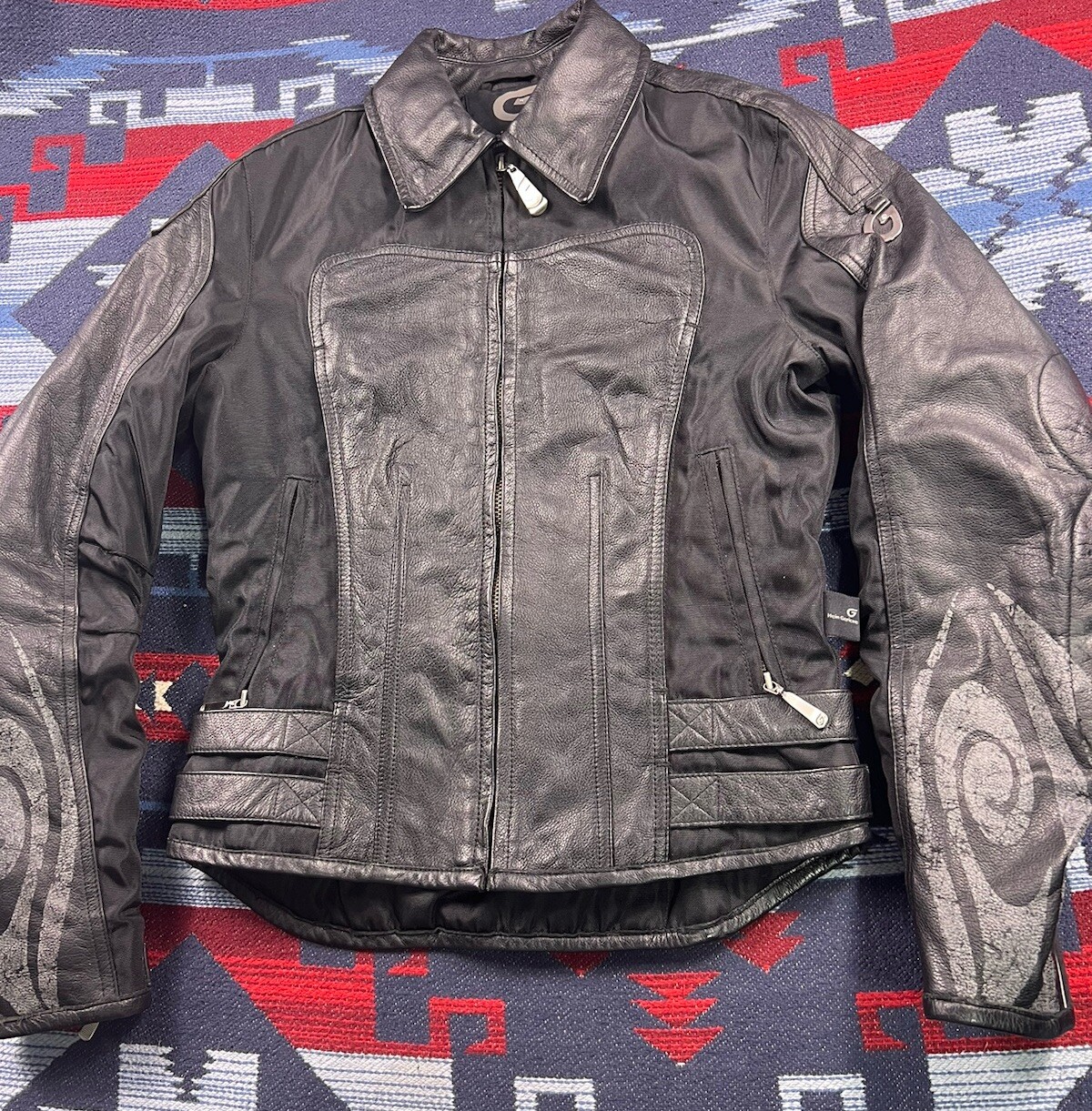 Hein Gericke Echt Leder Sz 4Biker Café Leather Padded Jacket VTG Women's Small