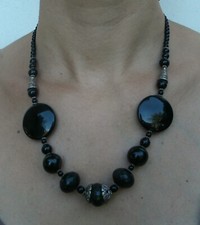 COLLANA DONNA ARGENTO INDIANO E ONICE NECKLACE INDIAN SILVER AND ONYX