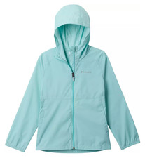 Columbia Kids Hooded Jacket Windbreaker Youth Lightweight Zip Up  Spray  XS