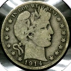 1914-S Barber Head Half 1/2 Dollar   R1596