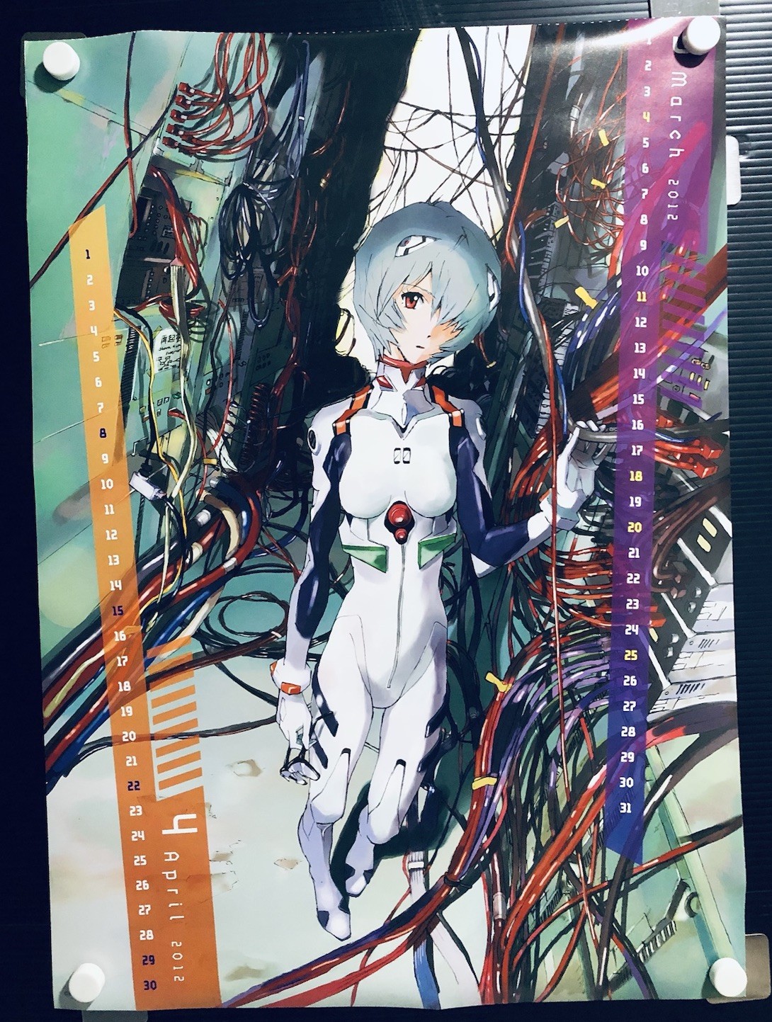 EVANGELION / Rei Ayanami : 2012 3•4 Calendar A2 Size Poster (Roll:NM 16×23in