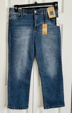 Curve Appeal Jeans High Rise Concealed Comfort Waist Straight Blue Size 14/32
