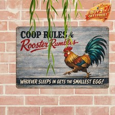 Funny Chicken Sign The Fluffy Butt Hut Metal Coop Tin Plaque Wall Decor