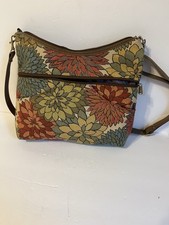 Vintage Danny K Beverly Hills Floral Tapestry Crossbody Bag Purse