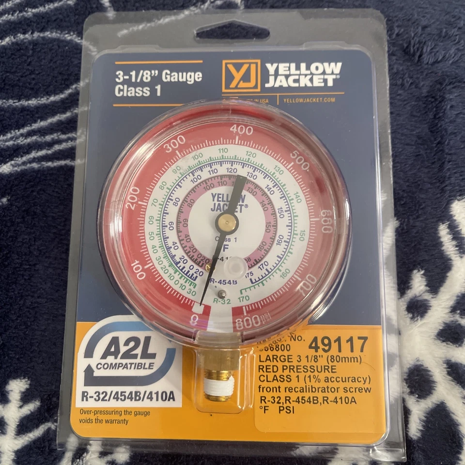 Nueva Chaqueta Amarilla/Alta y Baja Presión 3-1/8 Medidores Clase 1 Foto 3 de 4