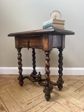 French Oak Vintage Side Table 