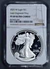 2025-W $1 AMERICAN PROOF SILVER EAGLE Laser Eng Privy  1oz 999 NGC PF69UC A6252