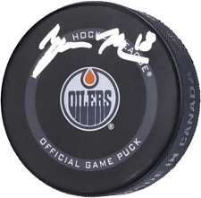 Zach Hyman Edmonton Oilers Signed Official Game Puck