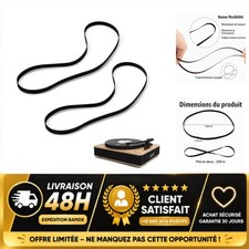 Courroie platine vinyle 200 mm lot de 2 caoutchouc tourne-disque