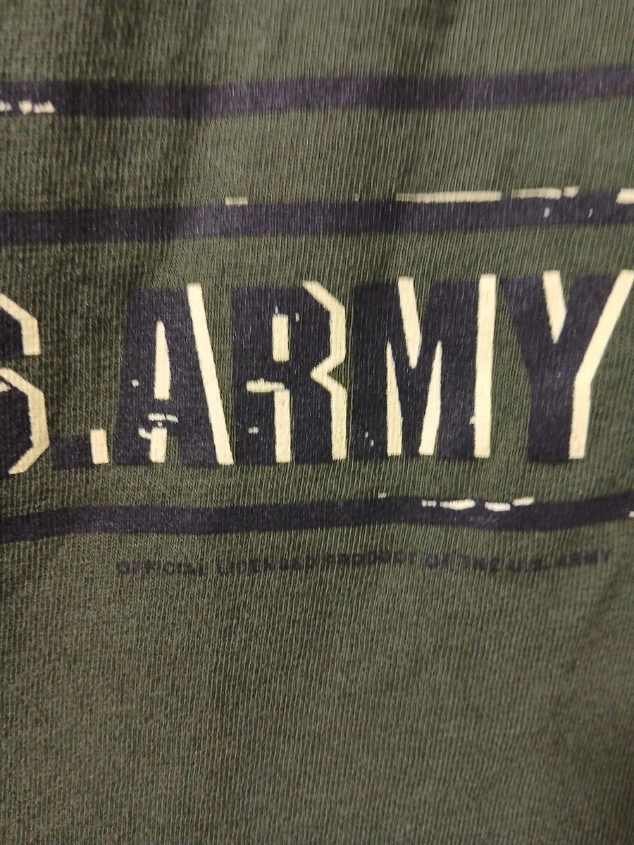 T-shirt graphique vert olive de l'armée américaine, taille XL