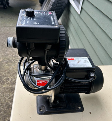 Dayton 4HFA6B Constant Pressure Booster Pump, 1/2 Hp, 115V Ac, 1 Phase, 1 In Npt
