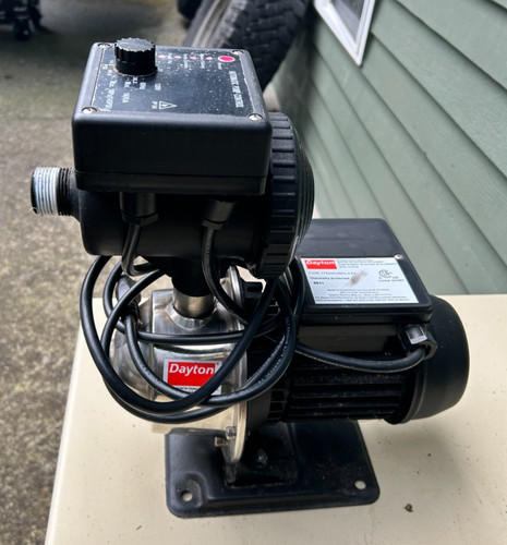 Dayton 4HFA6B Constant Pressure Booster Pump, 1/2 Hp, 115V Ac, 1 Phase, 1 In Npt