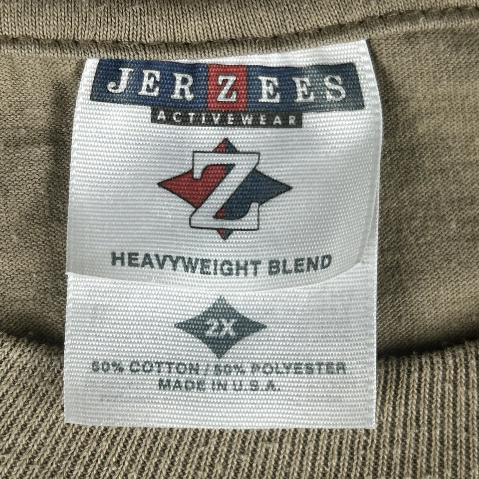 Vintage JERZEES Patchwork T-Shirt Women’s 2X Beige Lady Golfer Embroidered Golf - Image 3 of 4