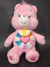 Care Bear Hopeful Heart Bear 8" Pink Plush Heart Rainbow 2015 Just Play