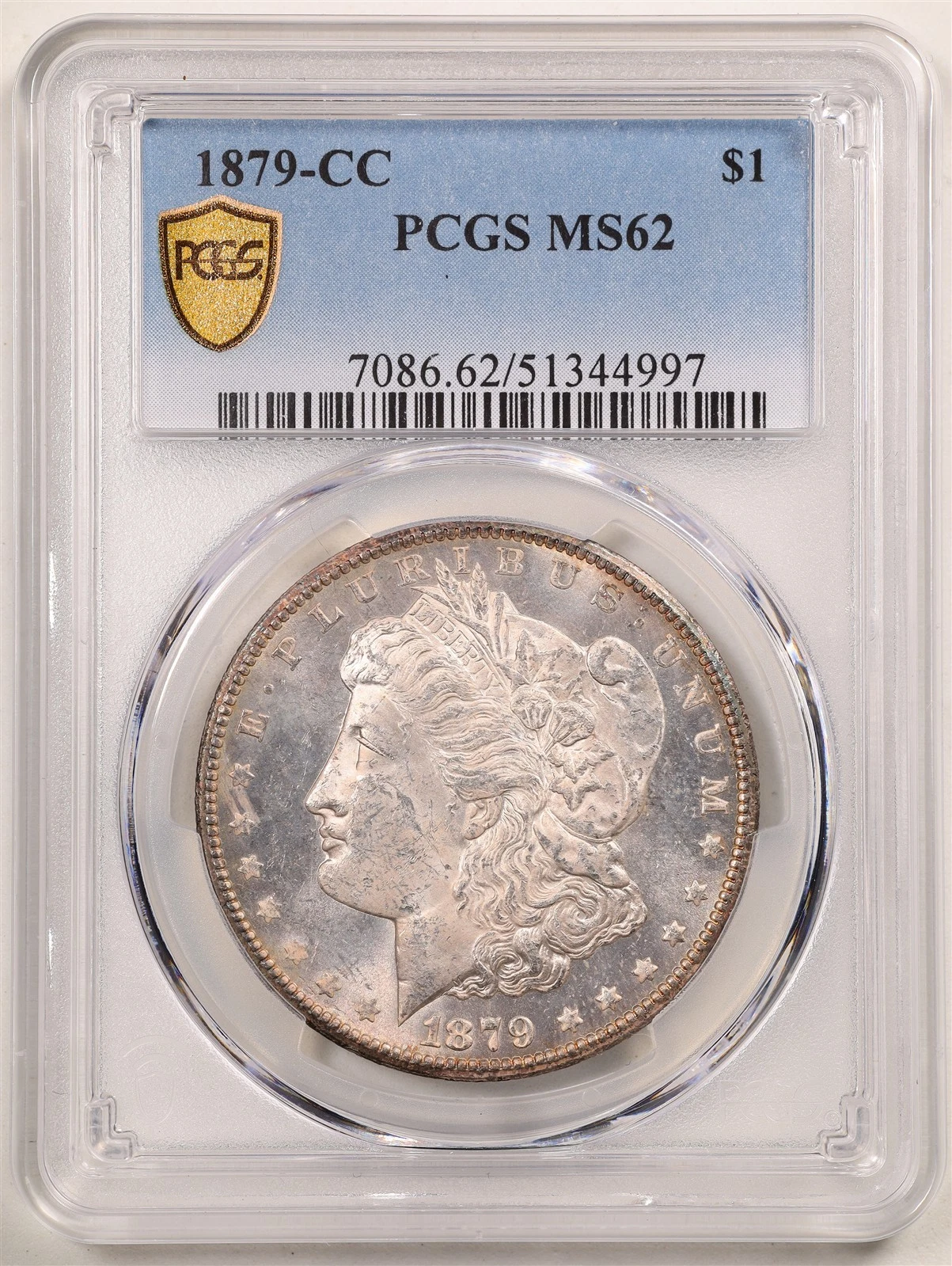 1879-CC $1 Morgan Silver Dollar MS62 PCGS 51344997