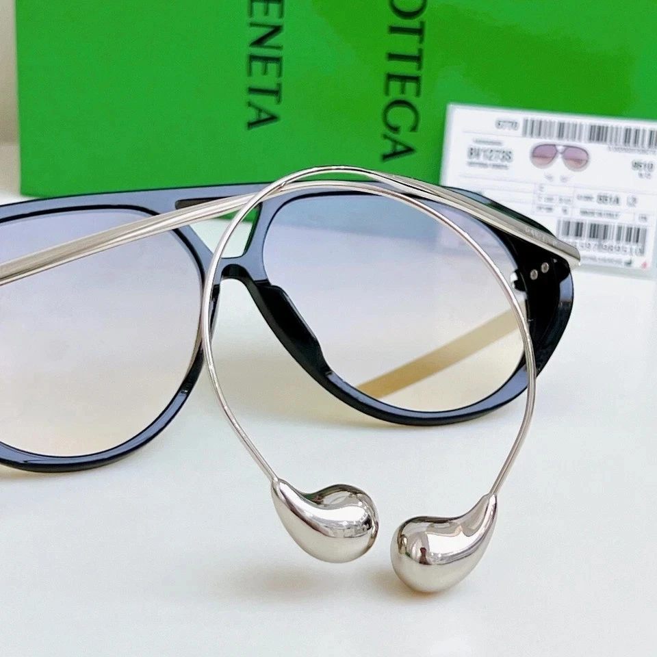 Nuevo Bottega Veneta BV1273 Mujeres Gafas de sol Diseñador Lente Marrón 63MM + Caja de regalo Foto 3 de 4