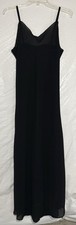 Vtg Wondermaid Black Full Slip Maxi Nightgown Scalloped Sexy Size 38 Union USA