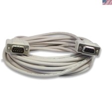 Reliable 25ft Light Gray DB9 Serial Male/Female Cable - 9 Pin RS232 Connectivity