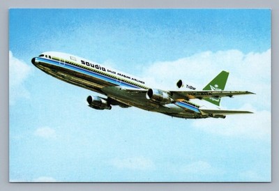 SAUDIA LOCKHEED TRISTAR L-1011 VINTAGE AIRLINE ISSUE POSTCARD AIRCRAFT ARABIA