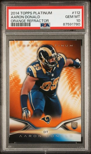 2014 Topps Platnium #112 Aaron Donald Orange Refractor RC PSA 10