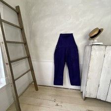 Vintage Overalls French Blue Denim 1950s 40 inch waist Cotton Pockets French Wo