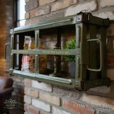 Industrial Army Military Ammunition style Wall Unit Shelf Storage Shelves Rustic