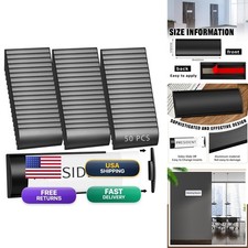 Therwen 50 Pcs Aluminum Office Name Plate Holder Door Wall Mount 8'' x 3'' Black